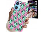 Custodia Per Oppo Reno7 5G - Cactus, Cactus Su Sfondo Rosa + Foil