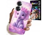 Custodia Per Oppo Reno11 F 5G - Elefante Carino Su Sfondo Rosa Custodia +Folio