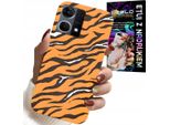 Custodia Per Oppo Reno7 4G - Cover Posteriore A Strisce Di Tigre + Vetro