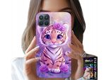 Custodia Per Oppo Reno 4 Lite - Simpatica Tigre Su Sfondo Rosa + Vetro