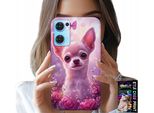 Custodia Per Oppo Reno7 5G - Chihuahua Carino Su Sfondo Rosa Con Fiori