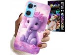 Custodia Per Oppo Reno7 5G - Elefante Carino Su Sfondo Rosa +Folia