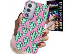 Custodia Per Oppo A80 5G - Cactus, Cactus Su Sfondo Rosa + Foil