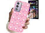 Custodia Per Oppo A80 5G - Custodia Rosa A Forma Di Cuore + Foglio Di Alluminio