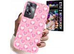 Custodia Per Oppo A79 5G - Custodia Rosa A Forma Di Cuore + Foglio Di Alluminio