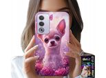 Custodia Per Oppo A80 5G - Chihuahua Carino Su Sfondo Rosa Con Fiori
