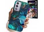 Custodia Per Oppo A80 5G - Retro A Motivi Marmorizzati Blu/Verde