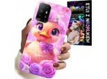 Custodia Per Oppo Reno 5Z / A94 5G - Anatra Dolce, Anatra Su Sfondo Rosa