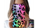 Custodia Per Oppo A40 / A40M - Vetro Posteriore Colorato Con Stampa Leopardo Arcobaleno
