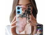 Custodia Per Oppo Reno7 5G - Elegante Marmo Con Motivi Alla Moda + Vetro