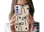 Custodia Per Oppo A80 5G - Cocards A Nastro Beige Con Motivi Alla Moda