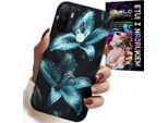 Custodia Per Oppo A53S / A53 2020 - Custodia Con Fiori Di Giglio Turchese + Vetro