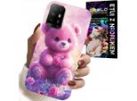 Custodia Per Oppo Reno 5Z / A94 5G - Orsetto Carino Su Sfondo Rosa, Custodia + Vetro