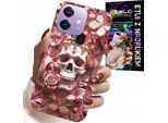 Custodia Per Oppo A40 / A40M - Donna, Motivi Alla Moda, Teschio In Rosa