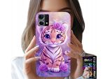 Custodia Per Oppo Reno7 4G - Simpatica Tigre Su Sfondo Rosa + Vetro