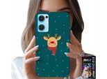 Custodia Per Oppo Reno7 5G - Renna Su Sfondo Verde Motivi Natalizi