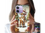 Custodia Per Oppo A40 / A40M - Renna, Disegni Natalizi + Vetro