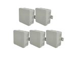 5X Scatola Di Derivazione Flessibile Per Montaggio A Superficie 100X100X41Mm IP54 12 Entrate Cavi A Scatto Con Aperture A Bussola Grigio V7 EDO777919 Edo Technic