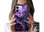 Custodia Per Oppo A40 / A40M - Moda Donna In Marmo Viola + Vetro
