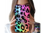 Custodia Per Oppo Reno7 5G - Vetro Posteriore Leopardato Arcobaleno Colorato