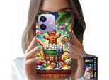 Custodia Per Oppo A40 / A40M - Disegni Natalizi Di Pan Di Zenzero + Vetro