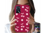 Custodia Per Oppo A16 / A16S / A54S - Ciliegie Su Sfondo Maroon + Foil