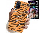 Custodia Per Oppo A52 - Cover Posteriore A Strisce Di Tigre + Vetro