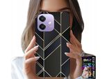 Custodia Per Oppo A40 / A40M - Cornici Dorate, Design Elegante + Vetro