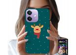 Custodia Per Oppo A60 5G - Renna Su Sfondo Verde Motivi Natalizi