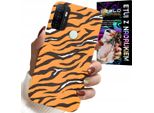 Custodia Per Oppo A53S / A53 2020 - Cover Posteriore A Strisce Di Tigre + Vetro