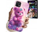 Custodia Per Oppo A15 / A15S - Orsetto Carino Su Sfondo Rosa, Custodia + Vetro