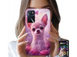 Custodia Per Oppo A16 / A16S / A54S - Chihuahua Carino Su Sfondo Rosa Con Fiori