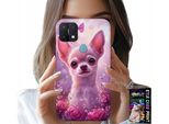 Custodia Per Oppo A15 / A15S - Chihuahua Carino Su Sfondo Rosa Con Fiori