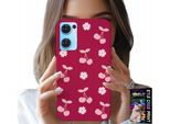 Custodia Per Oppo Reno7 5G - Ciliegie Su Sfondo Maroon + Foil