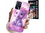 Custodia Per Oppo A16 / A16S / A54S - Elefante Carino Su Sfondo Rosa Custodia +Folio