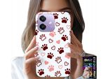 Custodia Per Oppo A40 / A40M - Zampe Di Cane Su Sfondo Bianco, Cane, Gatto, Orsacchiotto