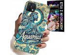 Custodia Per Oppo A15 / A15S - Segno Zodiacale, Acquario, Astronomia Plecki