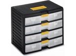 Terry Store-Age 43002 Organizzatore Per Cassetto Di Scrivania Plastica Nero, Translucent, Giallo