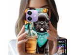 Custodia Per Oppo A40 / A40M - Bulldog Coffi Love, Girasoli, Custodia Psi