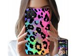 Custodia Per Oppo A15 / A15S - Vetro Posteriore Colorato Con Stampa Leopardo Arcobaleno