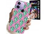 Custodia Per Oppo A40 / A40M - Cactus, Cactus Su Sfondo Rosa + Foil