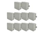 10X Scatola Di Derivazione Flessibile Per Montaggio A Superficie 100X100X41Mm IP54 12 Ingressi Cavi A Scatto Con Aperture A Bussola Grigio V7 EDO777919 Edo Technic