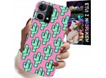 Custodia Per Oppo Reno7 4G - Cactus, Cactus Su Sfondo Rosa + Foil