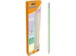 Bic Bic Evolution Pastel Bleistifte Hb Rosa, Lila, GrüN, Gelb Mit Radierer, 10 St.