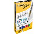 Bic Velleda 1791 Evidenziatore 4 Pz Punta Smussata Nero, Blu, Verde, Rosso