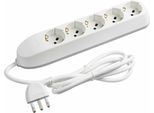 Bticino Ciabatta Elettrica 5 Prese Con Otturatore Di Sicurezza, Cavo 1,5M, Bianco
