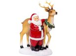Figura Di Babbo Natale Con Renne E Led Christmas