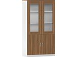 Armadio Per Ufficio Armadio Per Archiviazione Aspetto Moderno Del Legno Marrone Bianco Armadio Di Vetro Spazio Di Archiviazione