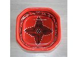 Piatto Ottagonale Tatoué Rosso - L 20 Cm