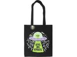 Something Different - Borsa Tote "Give Me Space"", Alien SD10703 (Taglia Unica) (Nero/Viola/Verde)"